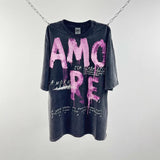 saint m t shirts s.m. face letter graphic crew neck pullover short sleeve t-shirt