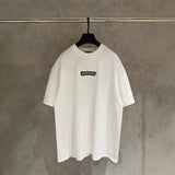 Ch hip-hop t shirts high streetch front and rear embroidered worn out short-sleeved cross loosecasual american style