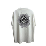 Ch hip-hop t shirts high version ch short sleeve sanskrit printingloosecasualpure cotton american heavy weight short sleeve men