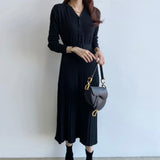 Women Maxi Dress Autumn and Winter Knitting Long Dress