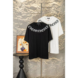 Ch hip-hop t shirts american ch short-sleeved neckline sanskrit embroiderheavy industryloosecasual high street easiest for matchcouple