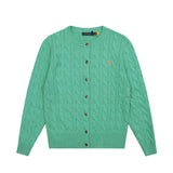 Macaron color rl ralph pony casualsweetcardigan women's fall and winter dopamine round neck cardiganknitting wool sweater