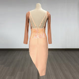 Women Evening Dress Bandage Dress Dress V-neck Sequins Lace Sexy Backless Slip Dress