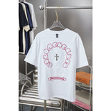 Ch hip-hop t shirts autumn and winter ch short-sleeved cross patch embroidery loosepure cotton t american heavy weight t-shirt