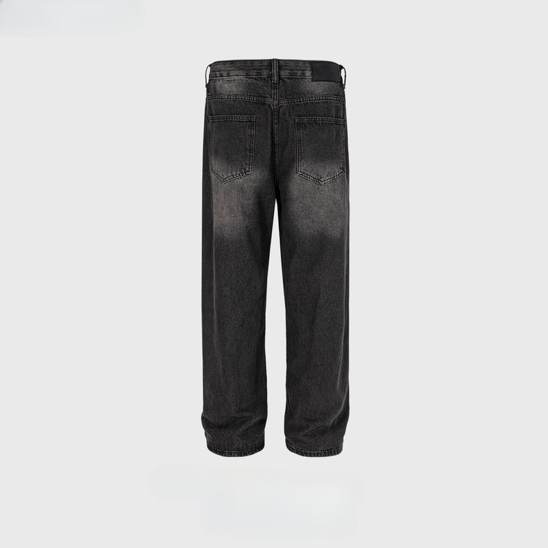 MIJKO Men Vintage Pants MIJKO Straight White Wash Jeans Tide