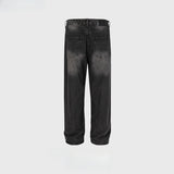 MIJKO Men Vintage Pants MIJKO Straight White Wash Jeans Tide