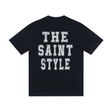 saint m t shirts s.m. finger letter graphic crew neck pullover short sleeve top