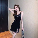 Women Maxi Dress Summer Deep V Sexy Sheath Split Sling Dress