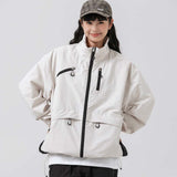 Unisex Jacket Autumn Stand Collar Baggy Coat