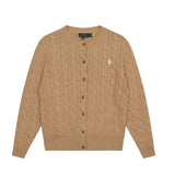 Macaron color rl ralph pony casualsweetcardigan women's fall and winter dopamine round neck cardiganknitting wool sweater
