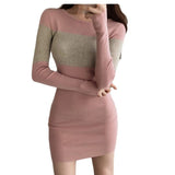 Women Maxi Dress Fall/Winter Slim Hip Stretch Knitted Dress