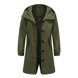 Women Trench Coat Autumn and Winter Waterproof Anorak Women's Casual Long Coat