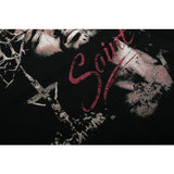 saint m t shirts s.m character & letter graphic crew neck pullover short sleeve t-shirt