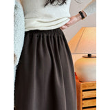 Women Skirt Autumn and Winter Elastic Waist A- line Skirt