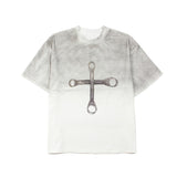 Hip-hop t shirts american high street retro hip hop spray dirty wash retro distressed wrench printingtrendy short-sleeved t-shirt
