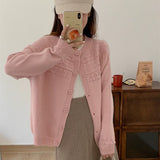 Women Knitted Cardigan Spring and Autumn Knitted Cardigan Loose Hollow out Coat