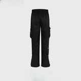 MIJKO Men Vintage Pants MIJKO three-dimensional pocket zipper trousers functional casual overalls