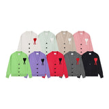 Ami arauneifknittingv neckfall and winter woolen coatoutwear single-breasted outwearcardigan big heart high weight