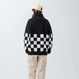 Unisex Sweater Autumn Half-Length Checkered Sweater