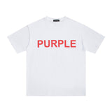 Purple Brand T Shirts Spring/Summer Letter Print Hip Hop Men's and Women's Loose Casual Short-Sleeved T-shirt