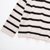 Women Sweater Knitwear Autumn and Winter Leisure Lapel Zipper Striped Loose Long Sleeve Pullover Knitted Sweater