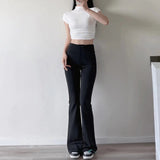 Women Sweatpants Spring Slim Fit Sheath Bell-Bottom Pants Casual Trousers