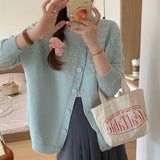 Women Knitted Cardigan Spring and Autumn Knitted Cardigan Loose Hollow out Coat