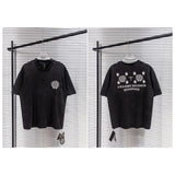 Ch hip-hop t shirts summerchretrocasual short-sleeved sanskrit cross horseshoe high street trendyeasiest for match
