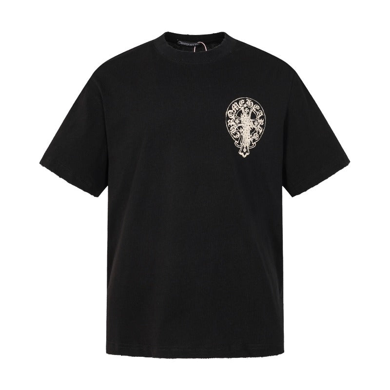 Ch hip-hop t shirts ch chrome hoof cross worn t-shirt short sleeve loosecasualamerican heavy weight american high street