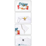 Hip-hop t-shirts: american high street style, short sleeve, cartoon sprite print, loose fit, casual, trendy, sporty short-sleeve tee
