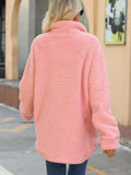 Women Trench Coat Fall and Winter Lapels Long Sleeve Loose Breasted Plush Jacket