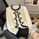 Women Knitwear Autumn and Winter round Neck Short Knitted Cardigan