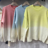 Women Knitted Pullover Autumn and Winter round Neck Sweater Loose Knitwear Casual Top
