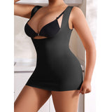 Shapewear tank top supports the chest tightens the abdomen