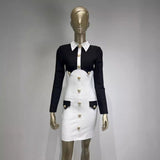 Women Dresses Polo Collar Button Bandage One-Piece Dress (Ont0408)