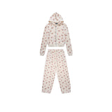 Ashley williams all-over deer print hooded sweatshirt zipper cardigan hot girl high waistoutwearsuit sweatpants