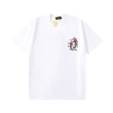 Hip-hop t-shirts: spring/summer high street trendy short sleeve letter carp print american retro short sleeve tee