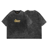 Drew house tshirt r d@ew rubber stripe letter graphic washed vintage short sleeve wholesale