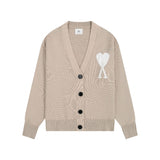 Ami arauneifknittingcardigan big heart high weight v neckfall and winter woolen coat outwear single breasted