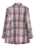 Women Suits Autumn Vintage Texture Double Breasted Blazer Women's Suit