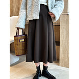 Women Skirt Autumn and Winter Elastic Waist A- line Skirt