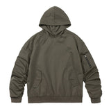 Men Jacket Coat Hooded Men's Spring and Autumn Sleeve Pleated Hoodie