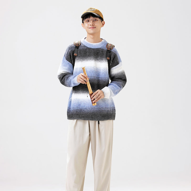 Unisex Sweater Winter Starry Sky Gradient Knitwear