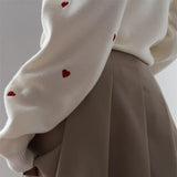 Ladies Leisure Knitwear Love Embroidered Long Sleeve Knitted Sweater for Women