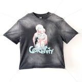 saint m t shirts s.m. virgin mary letter graphic crew neck pullover short sleeve t-shirt