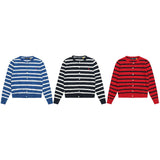 Fall and winter woolen coatoutwearcasual single-breasted pony stripesknitting round neck cardiganrl ralph sweet
