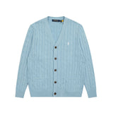 Rl xiaoma lava v neckknittingoutwearcasualfall and wintercouple single breasted cardigan woolen jacketflap pocket pants