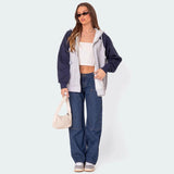 Women pants european and american exportloose wide-leg silhouette niche style women's studded double knee slightly flared workwearjeanscasualstraight-leg pants for women