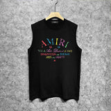 Amiri tank top watercolor cartoon letterprinting