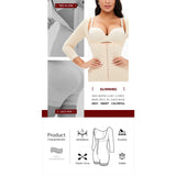 Shapewear bodysuit long sleeves waist and abdomen tightening